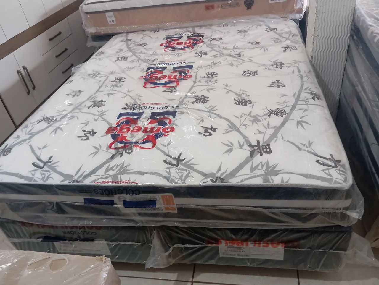 Cama, conjunto box Queen espuma 
