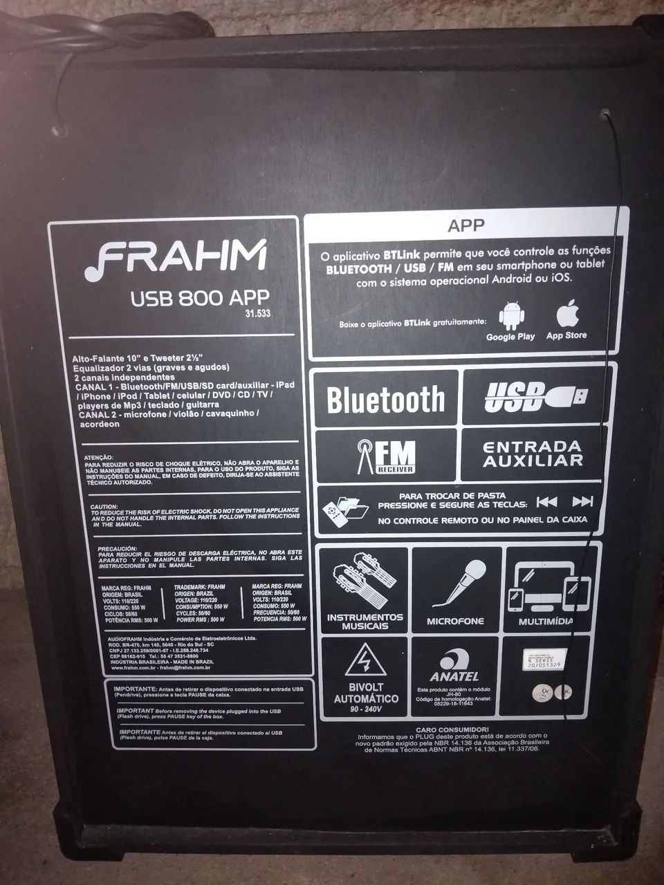 Caixa de som amplificada Fram,usada.. - Foto 2
