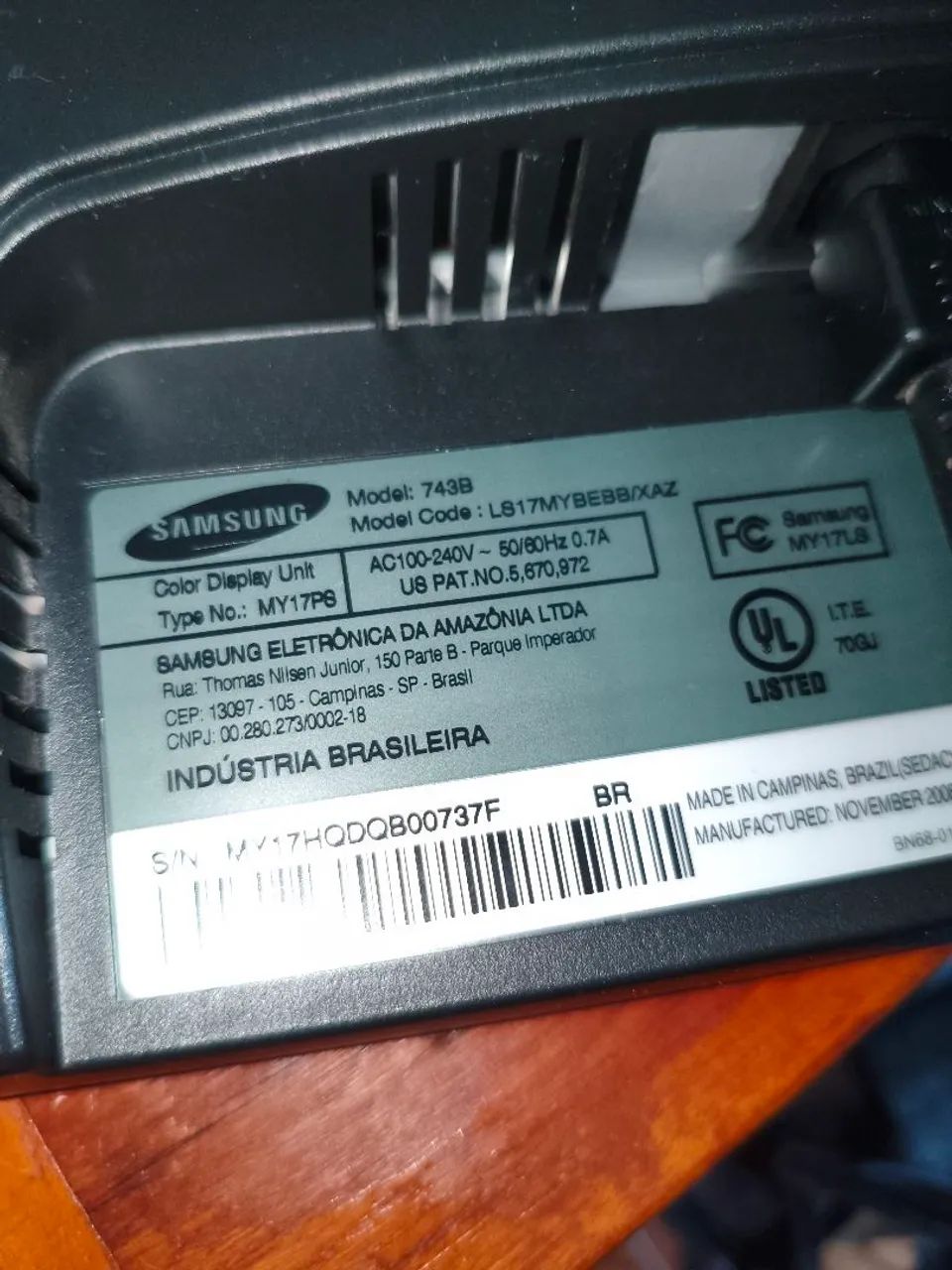 Monitor Samsung SyncMaster 743B - 17 polegadas  - Foto 2