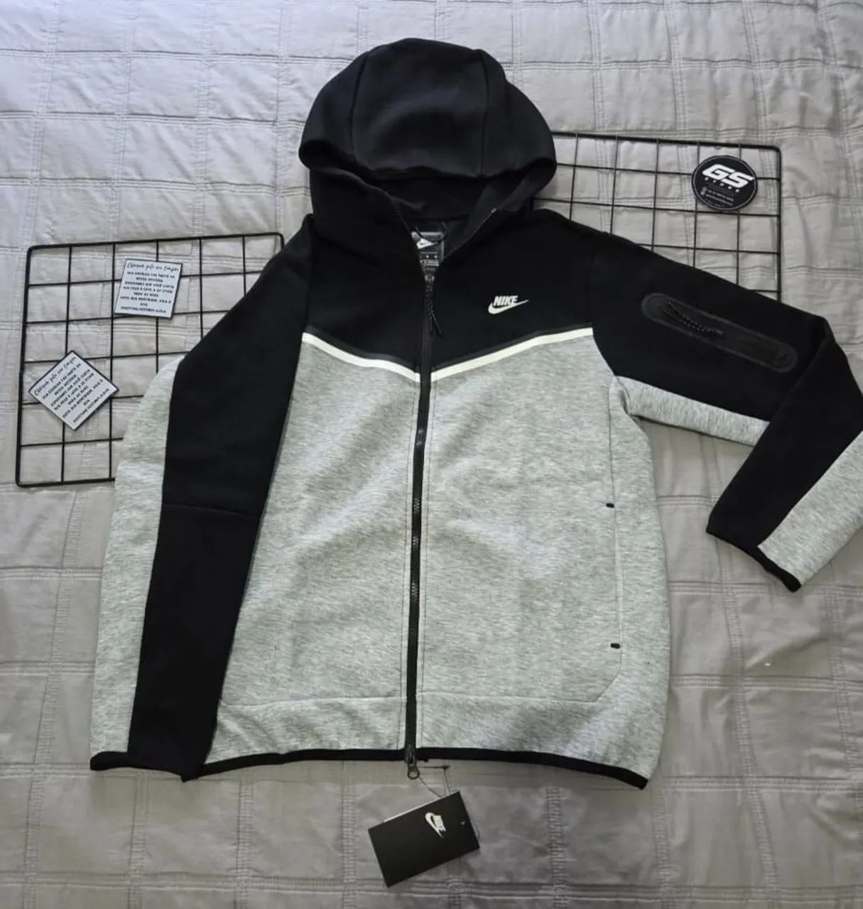 tech fleece tamanho m preto e cinza - Foto 2