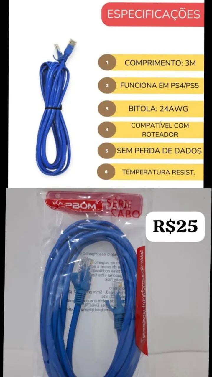 Cabo de rede de diversos tamanhos  - Foto 3