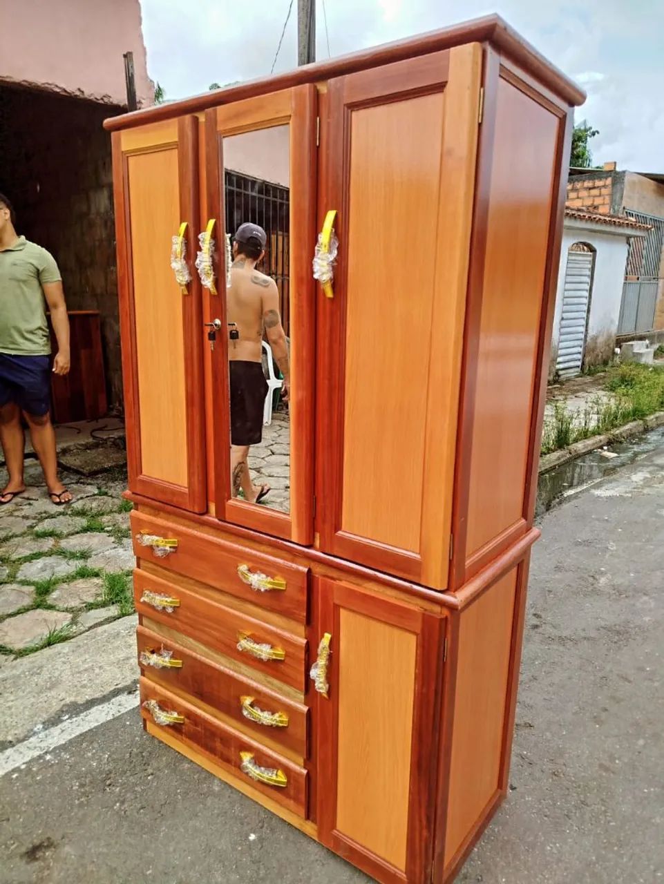 GUARDA ROUPA DE SOLTEIRO NOVO - COMPLETO COM ESPELHO  - Foto 4