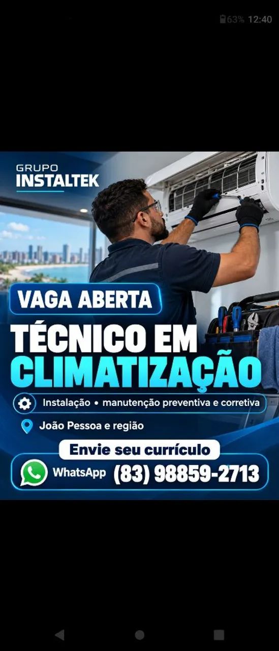 Vaga técnico climatização 