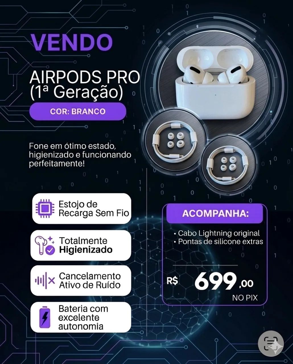 Apple AirPods Pro (1ª Geração) - Original, Funcionamento 100
