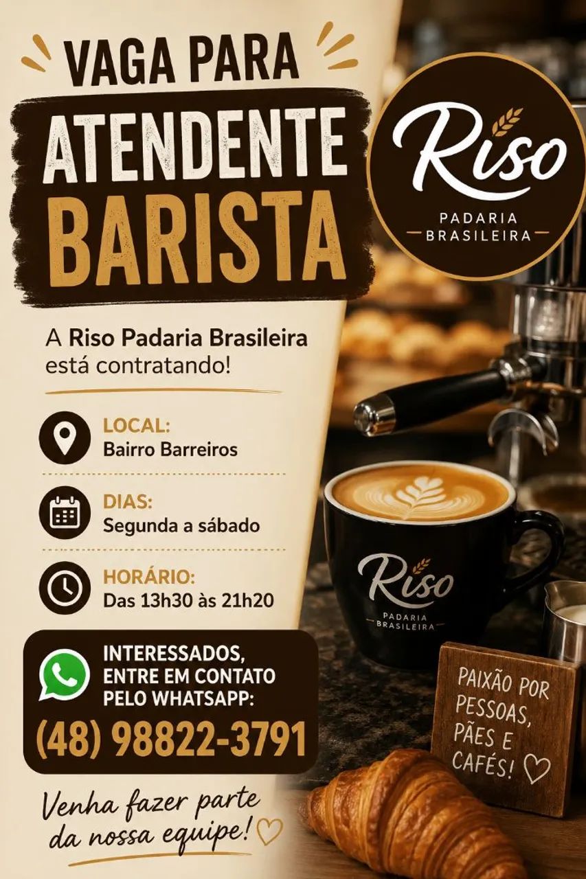 Vaga Barista atendente 
