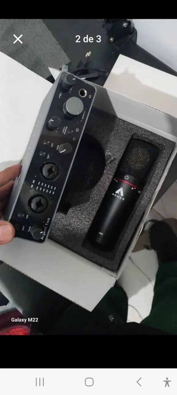 Microfone e placa de áudio Armer - Foto 2