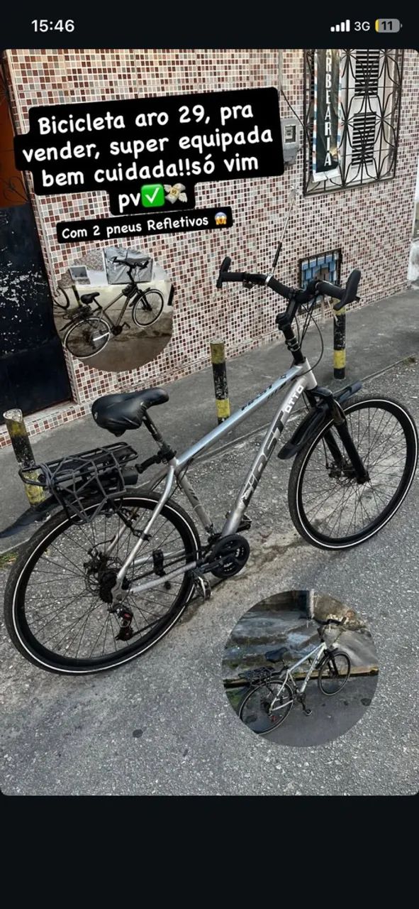 Bicicleta montada e bem cuidada 
