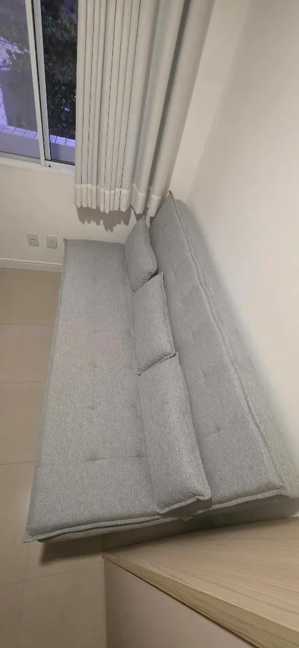 Sofá Cama Linho Cinza Ortobom - Foto 4