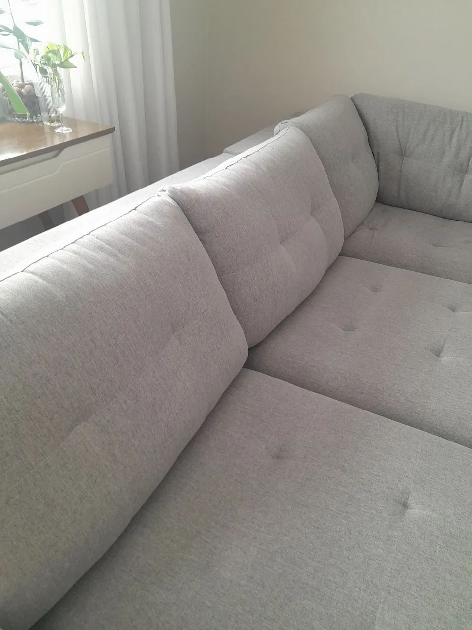 Sofa retratil de linho cinza - Foto 4