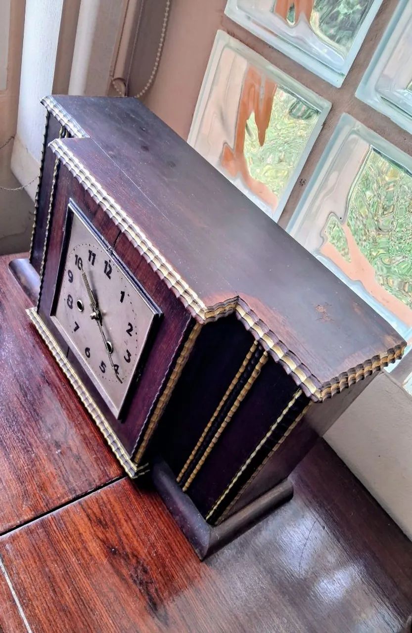 Relógio antigo de mesa alemão Junghans - Foto 2