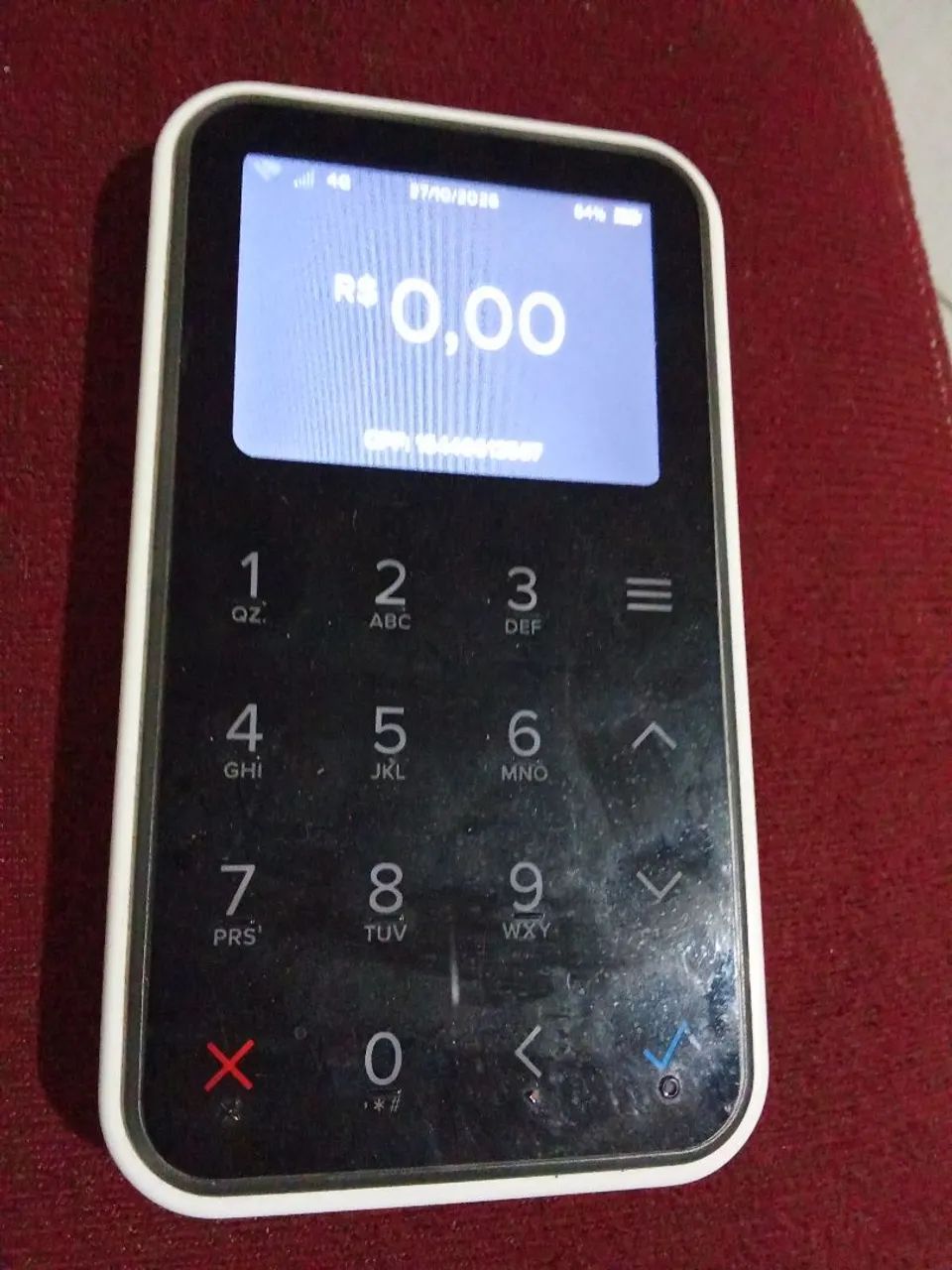 máquina de cartão de crédito e débito.