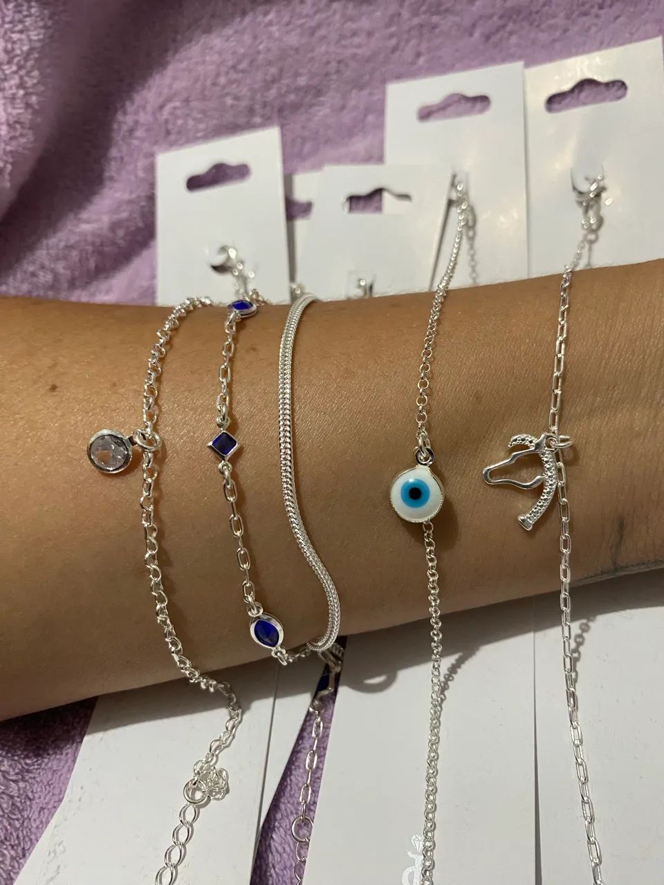 Kit pulseiras femininas em prata 925 - Foto 2