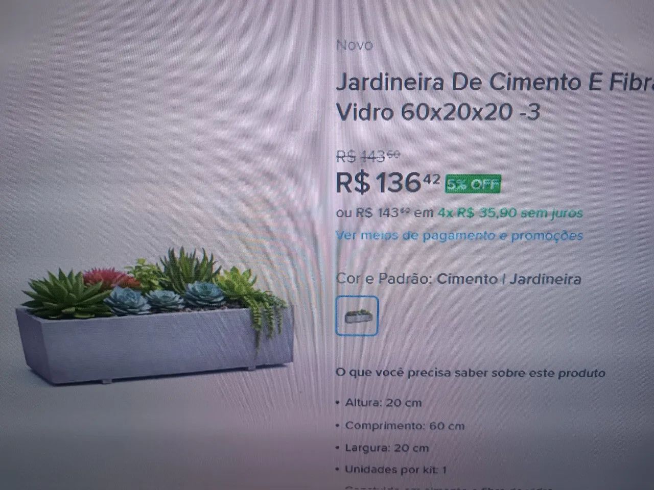 Duas floreiras de cimento 