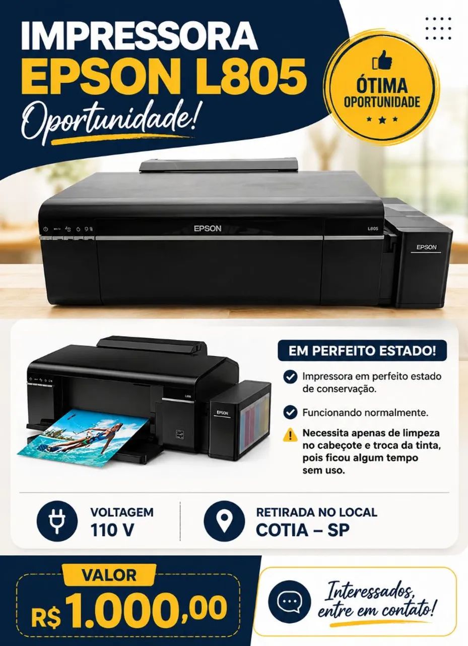Epson L805 ecotank oportunidade!