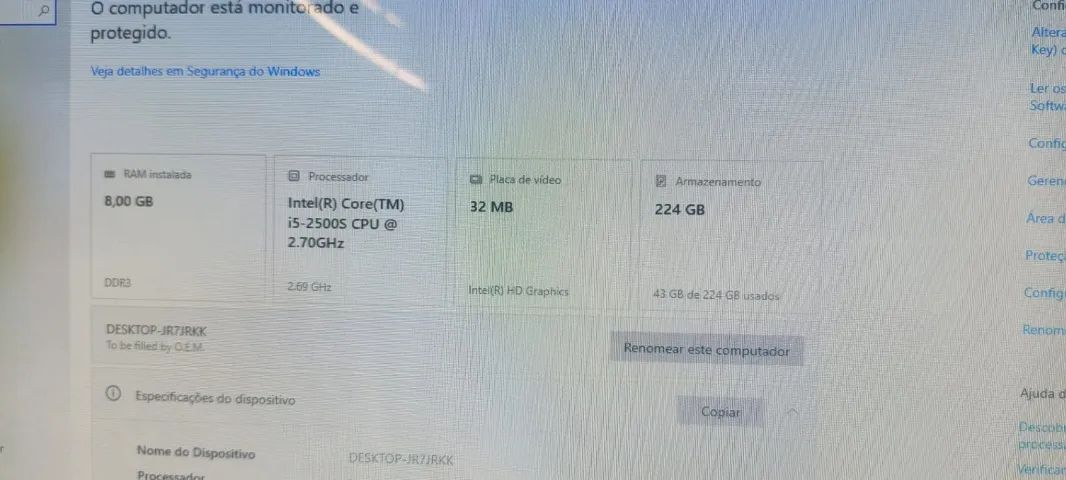 PC Desktop i5-2500S, 8GB RAM, SSD 224GB -Pronto para Uso - Foto 2