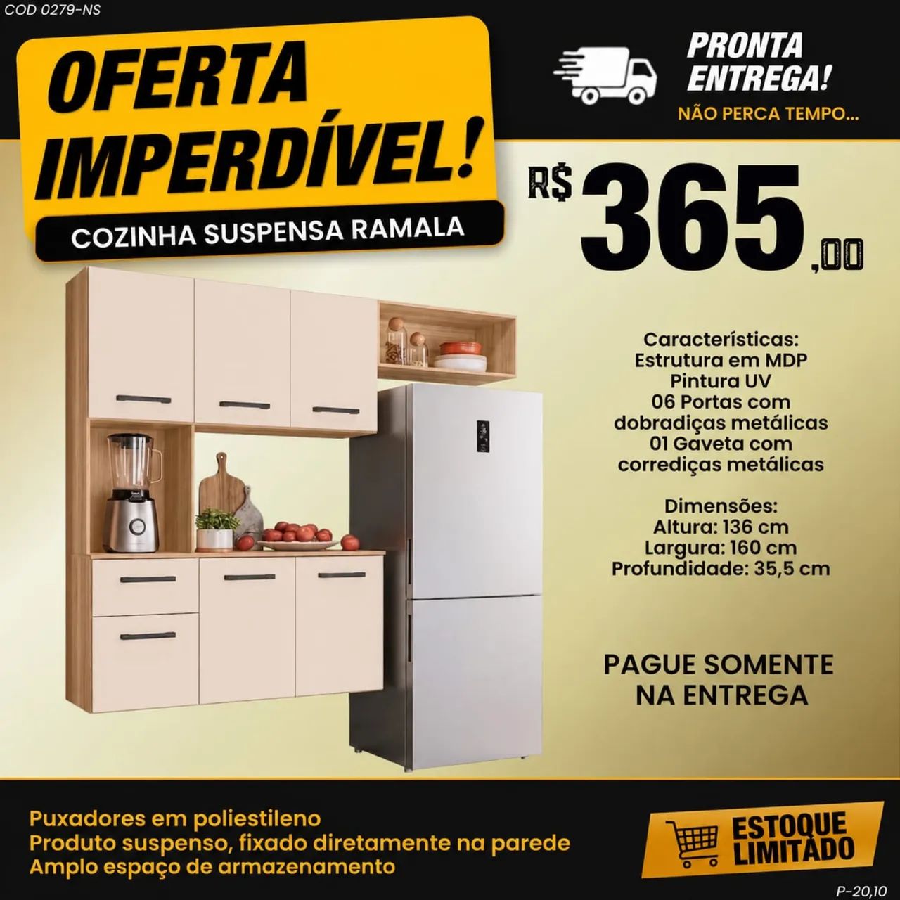 Cozinha Suspensa Ramala 