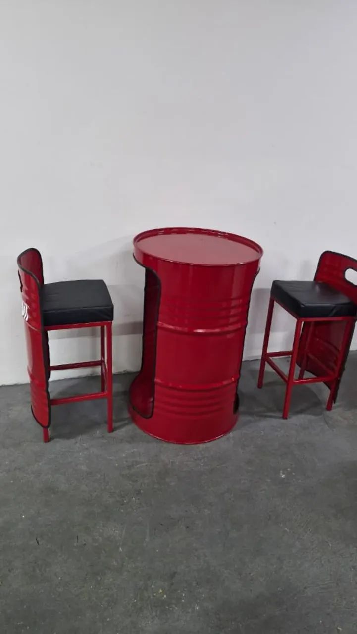 Mesa de Tambor bistrô com cadeira de Embutir  - Foto 3