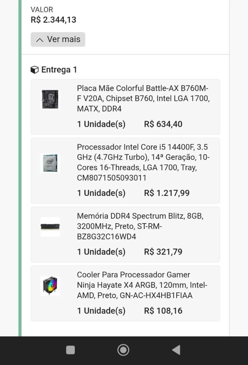 Kit Upgrade Intel Core i5 14400F + Placa Mãe Chipset B760 + 8GB DDR4 - Foto 2