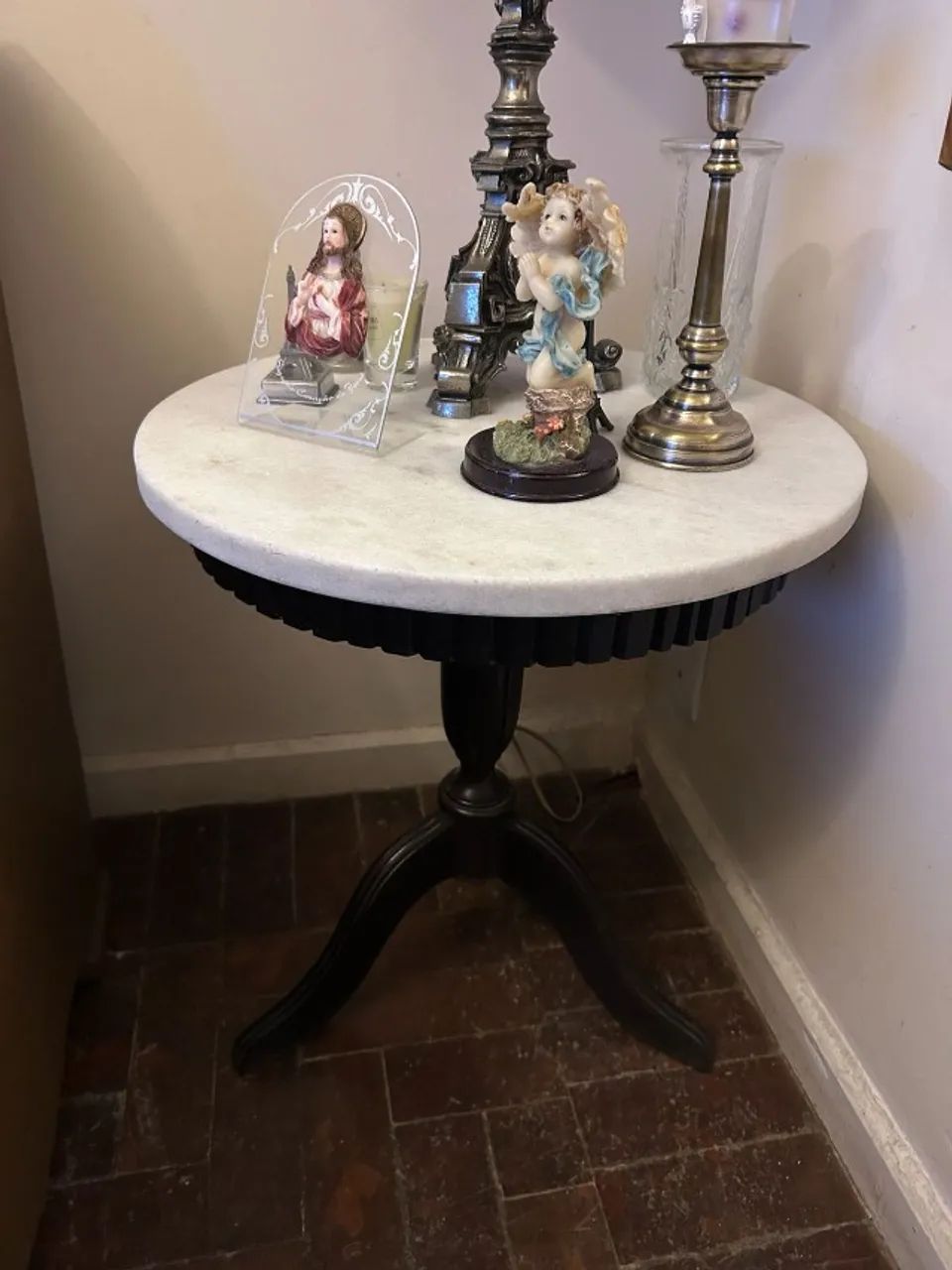 jogos de mesa de centro e laterais madeira e mármore - Foto 5