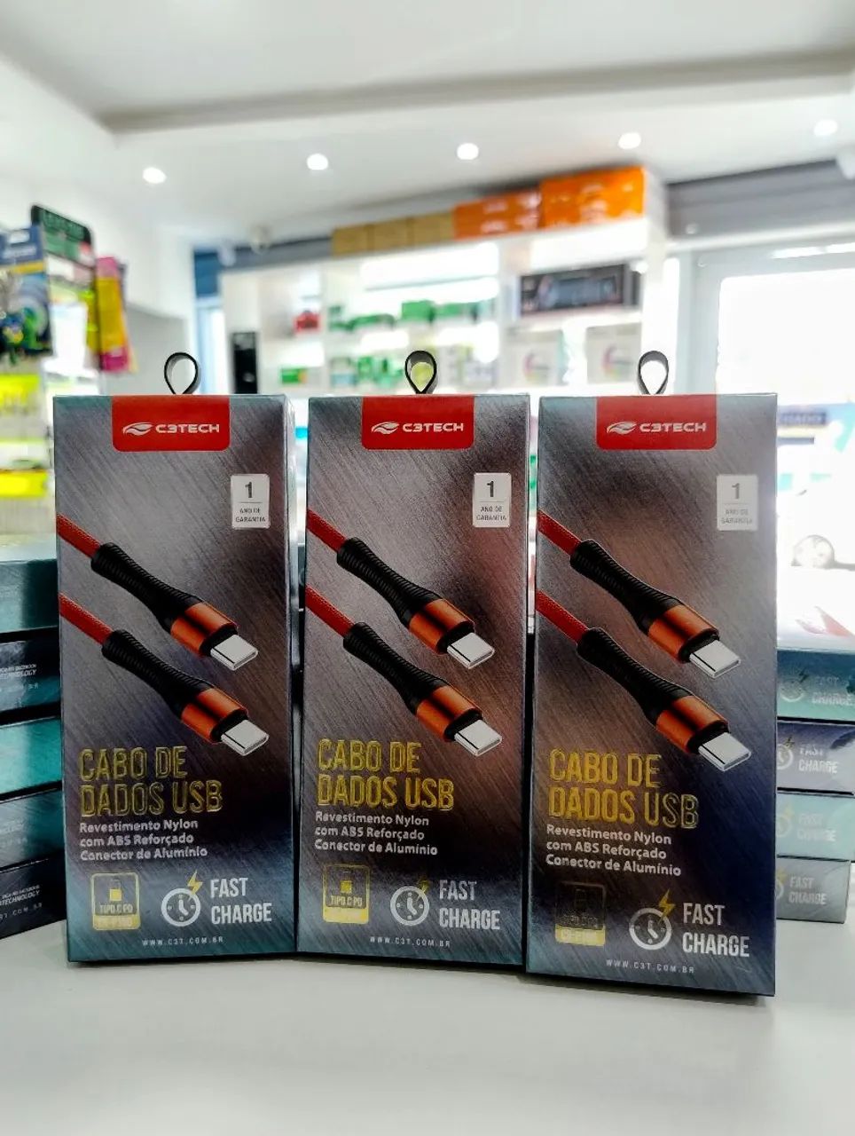 Cabo USB-C C3Tech 3A Fast Charge Atacado e Lote