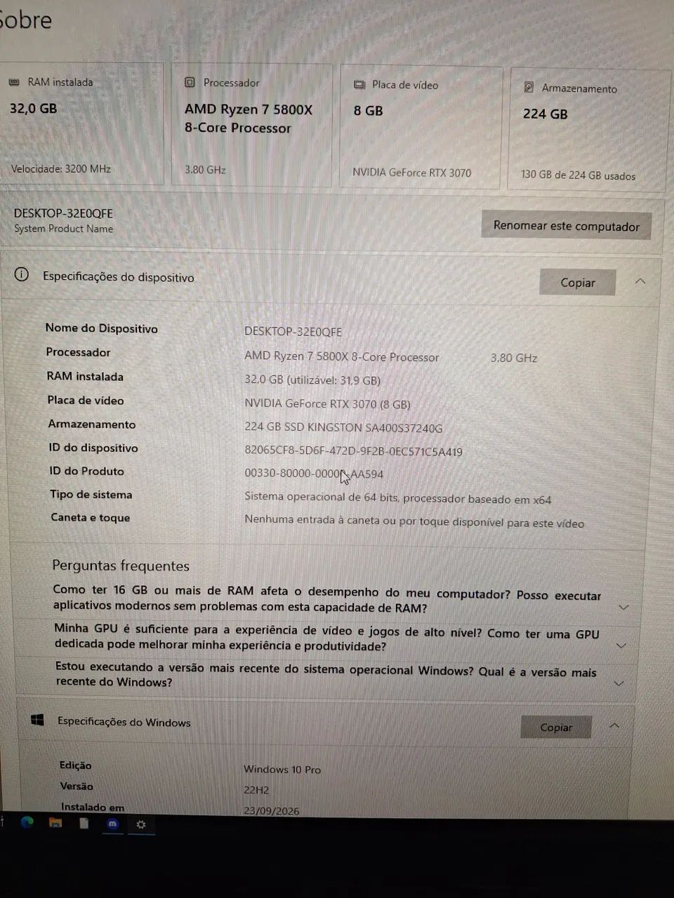Vendo pc gamer rtx 3070 - Foto 5