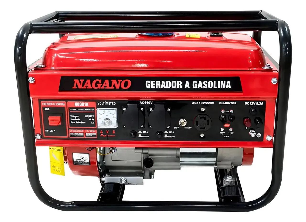 Gerador de Energia Nagano NG3810 A Gasolina 3.6 Kva Monofásico com Tec. AVR 110v/220v - Foto 3
