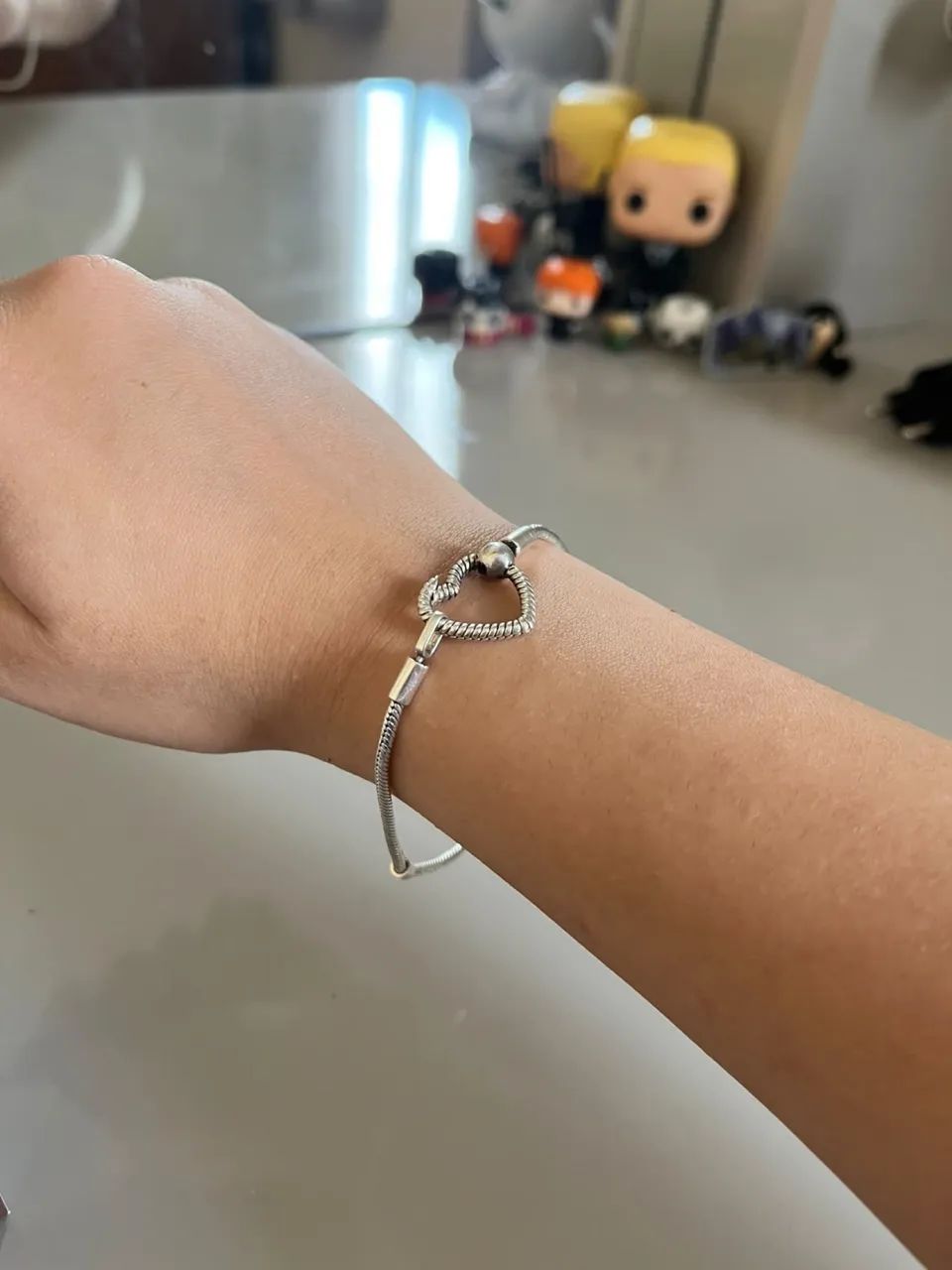 Pulseira em formato de coração Prata 925 - Foto 3