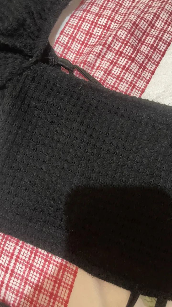 Cropped preto com mangas bufantes, Shein - Foto 2