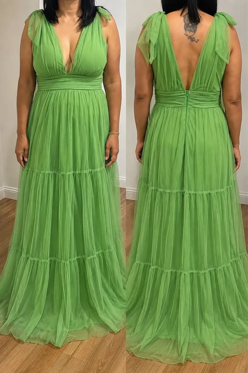 Vestido festa verde 