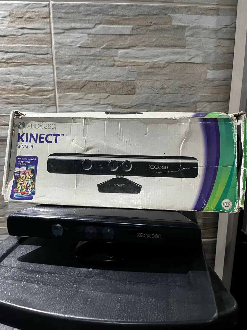 Kinect Xbox 360 preto com caixa 