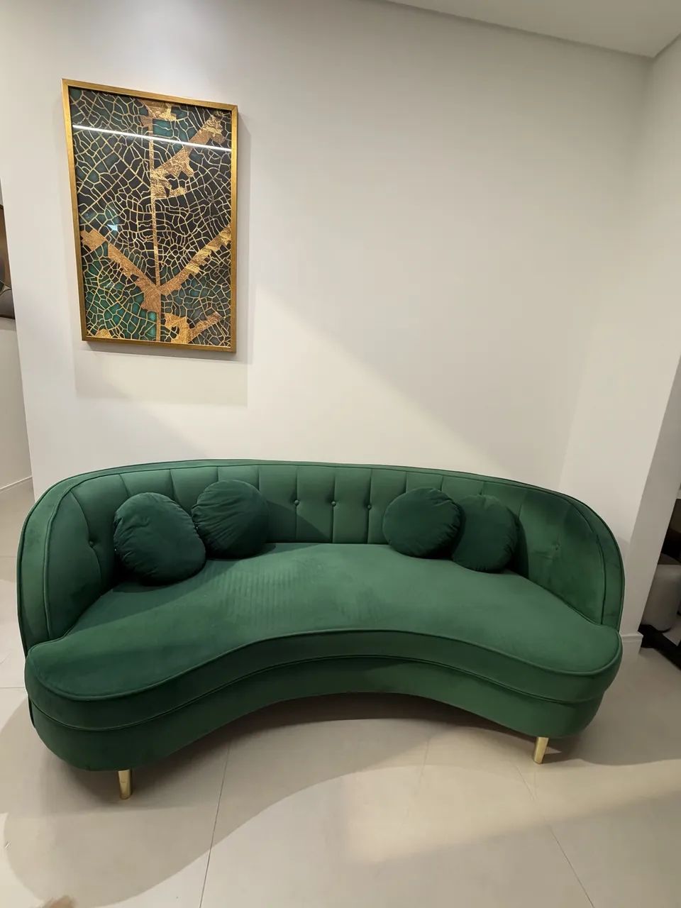 Sofá Living em Veludo Marilyn - Verde Militar