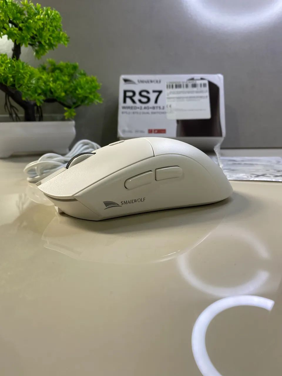Mouse Gamer Sem Fio Smailwolf RS7 (Branco)