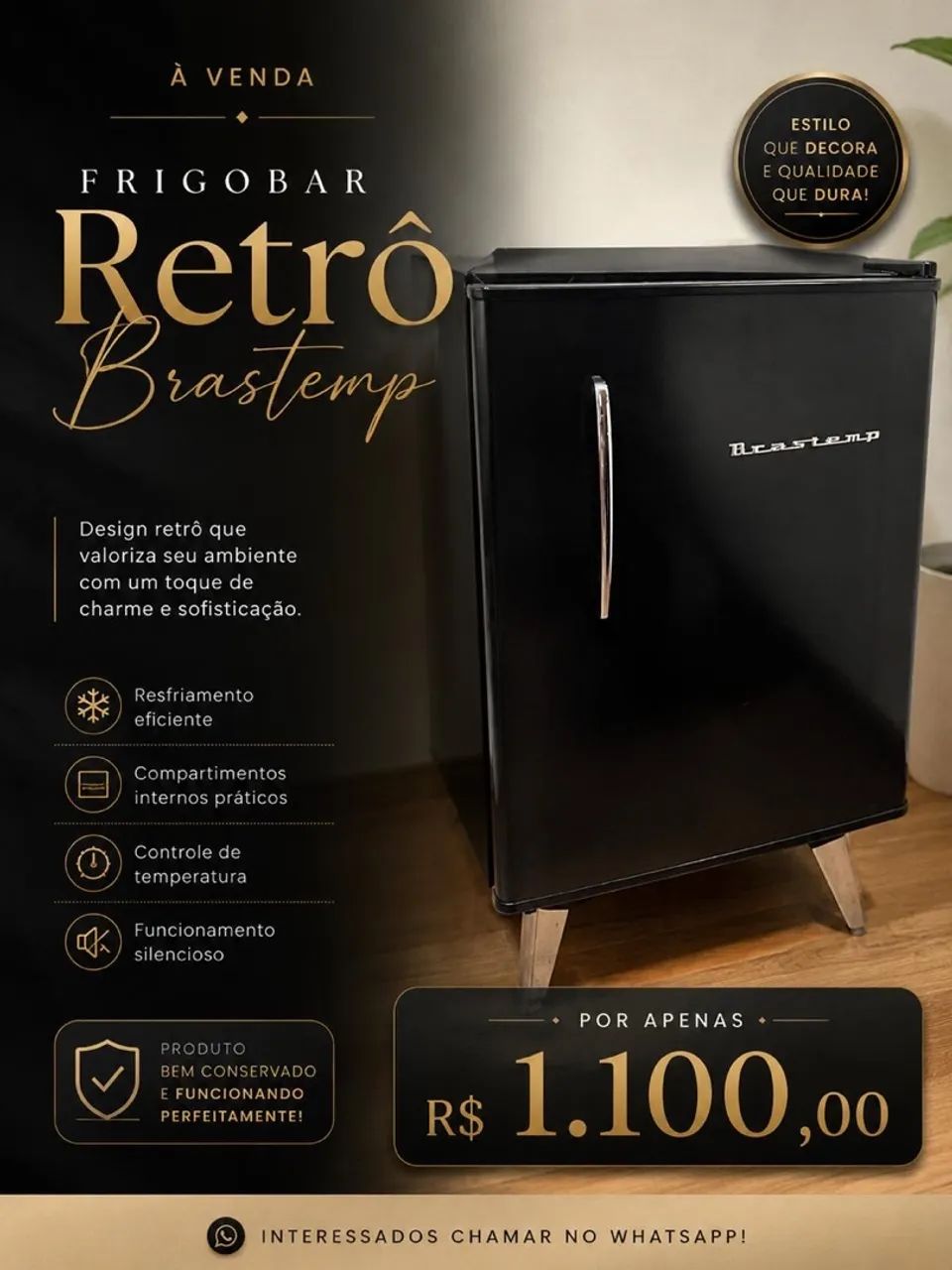 Frigobar Retrô impecável  - Foto 3
