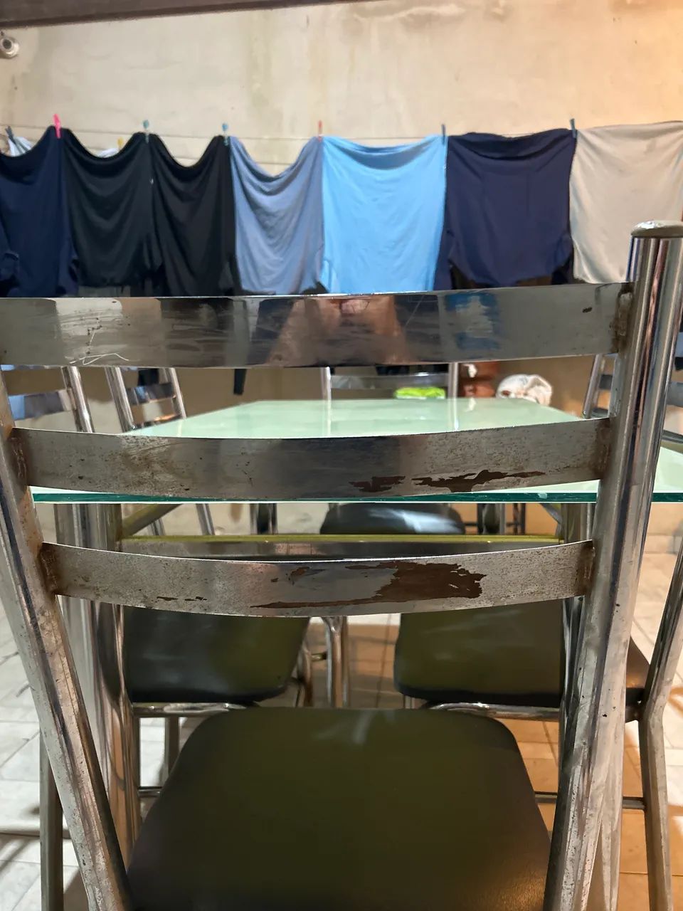 Mesa com 6 cadeiras em metal cromado - Foto 5