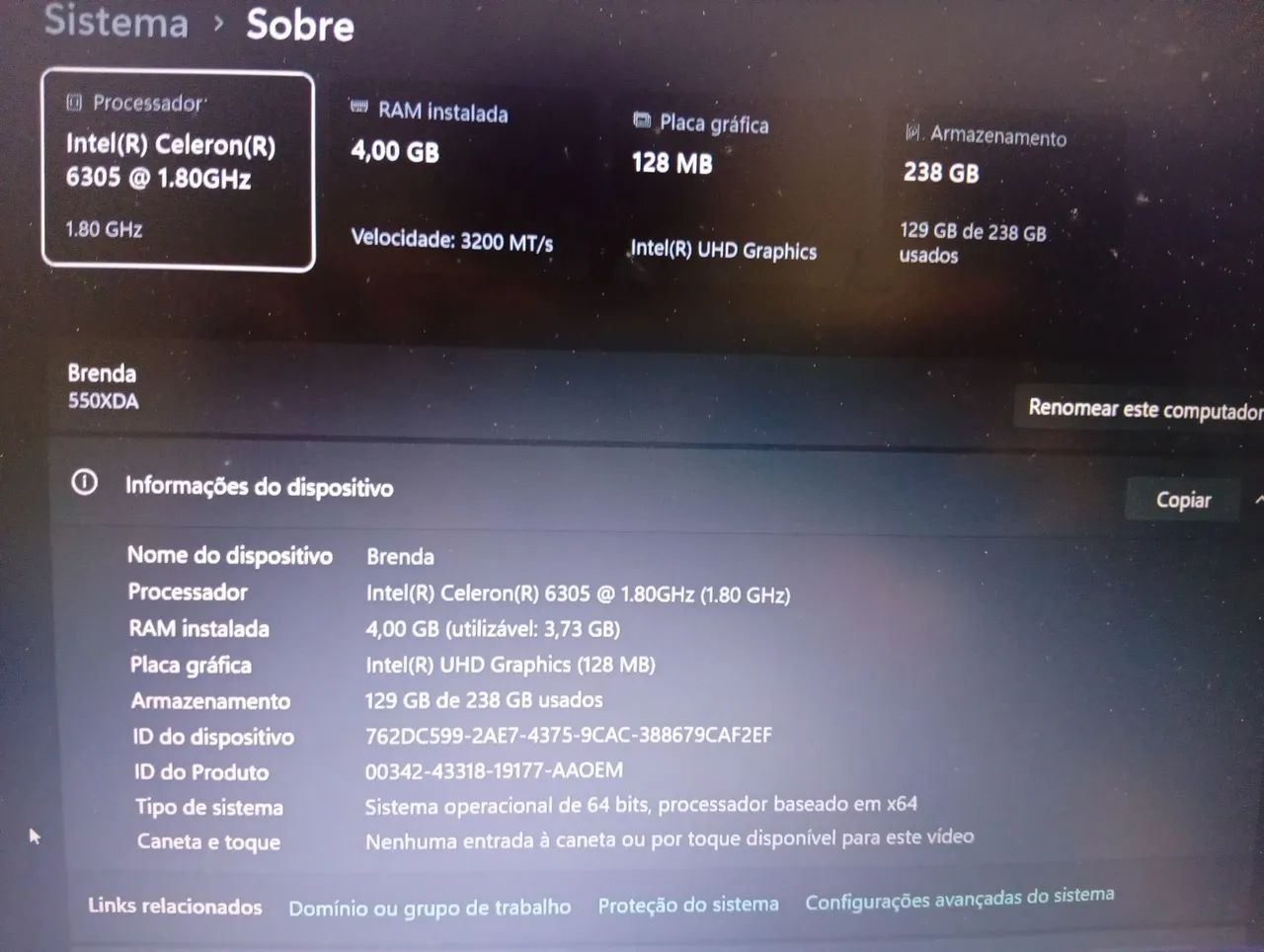 Notebook Samsung intel celeron 6305 sdd nvme 256gb - Foto 4