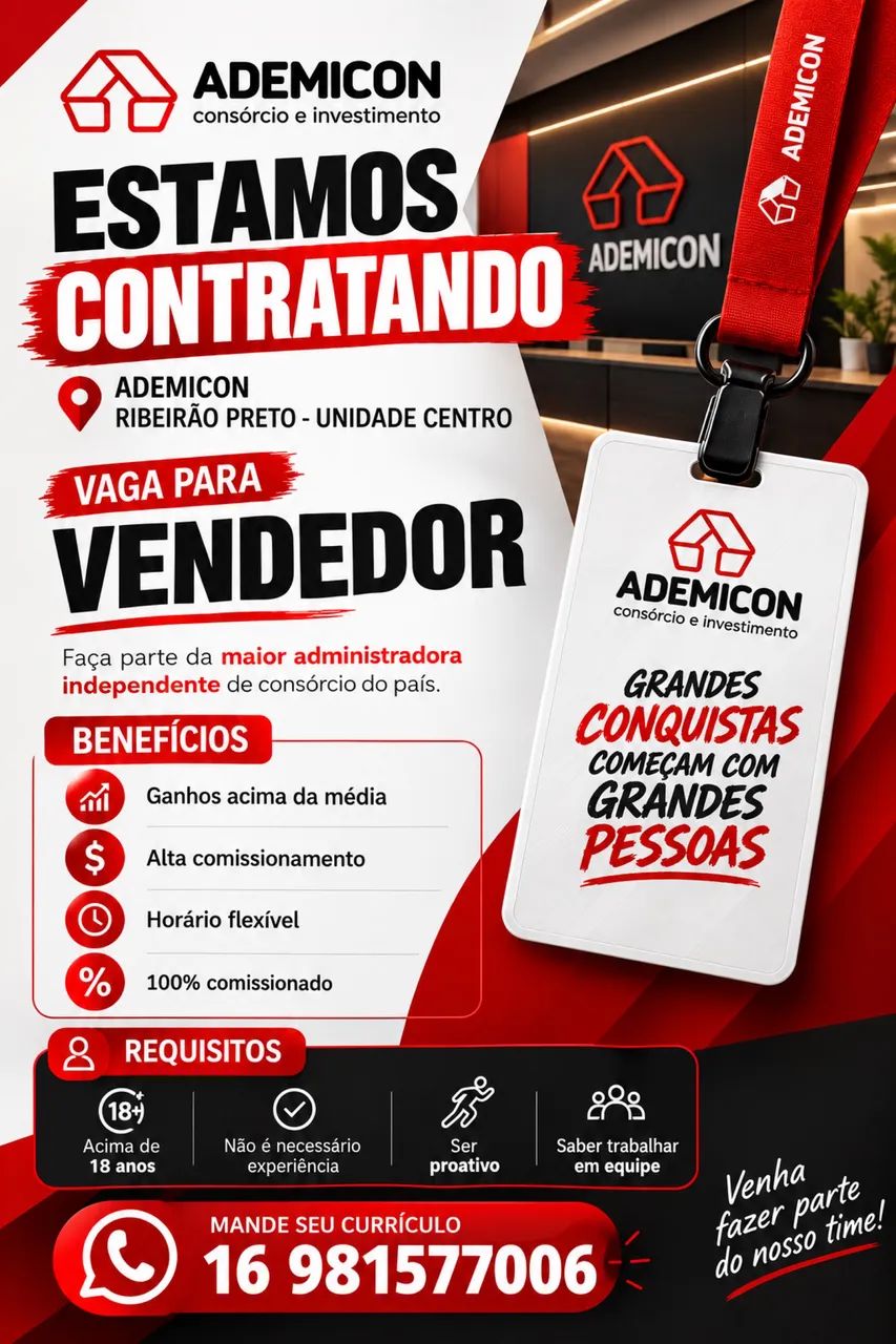 Estamos contratando vendedor