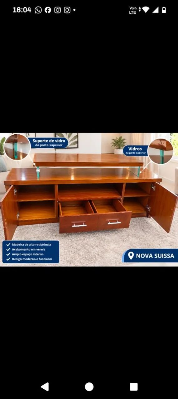BUFFET COM VIDRO TEMPERADO  - Foto 3
