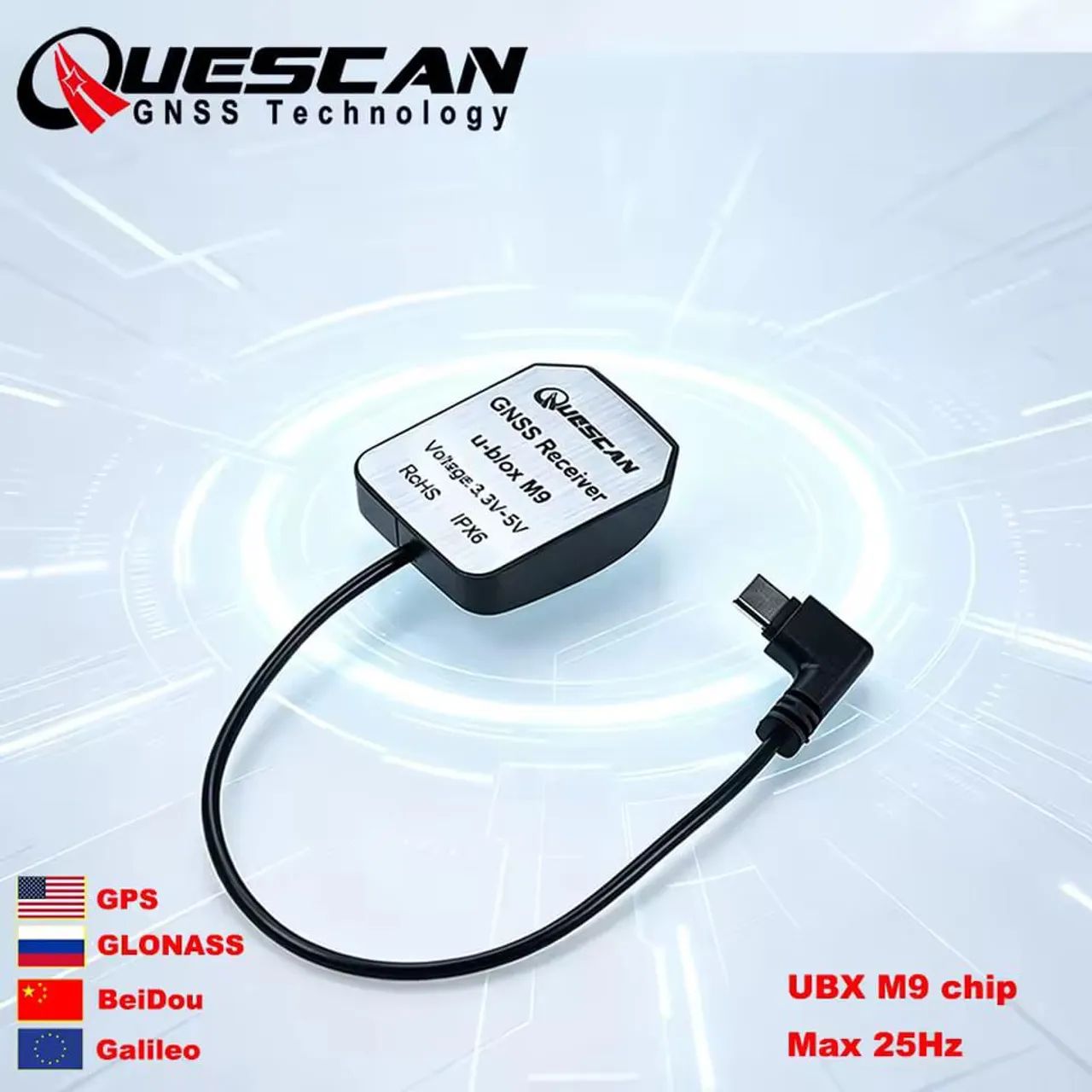Geely, Receptor GNSS Externo USB C GLONASS Galileo BeiDou UBX M9