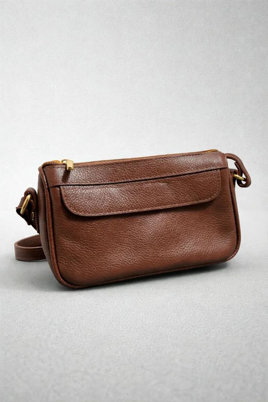 BOLSA DE COURO TRANSVERSAL - Foto 2