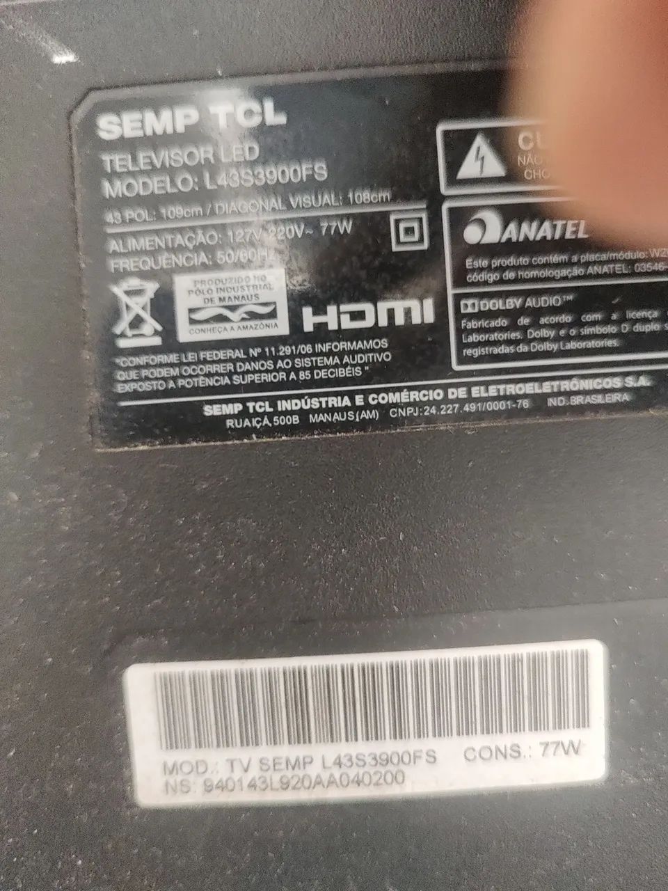 Tv Toshiba 43 c/defeito  - Foto 2