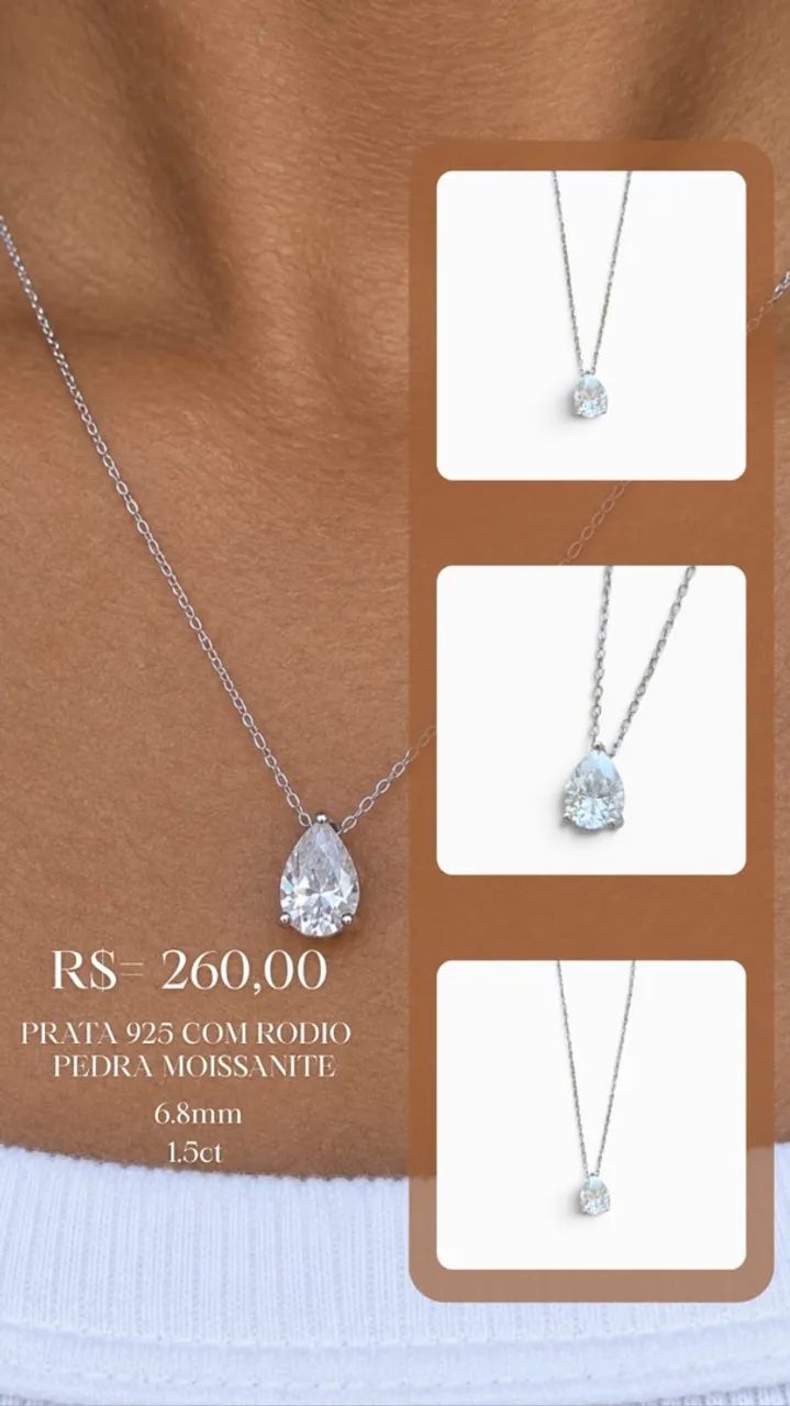 Colar em prata 925 com MOISSANITE