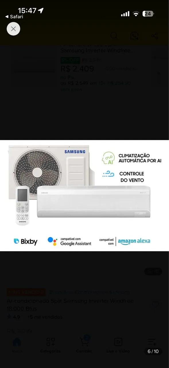 Ar condicio Samsung 18000