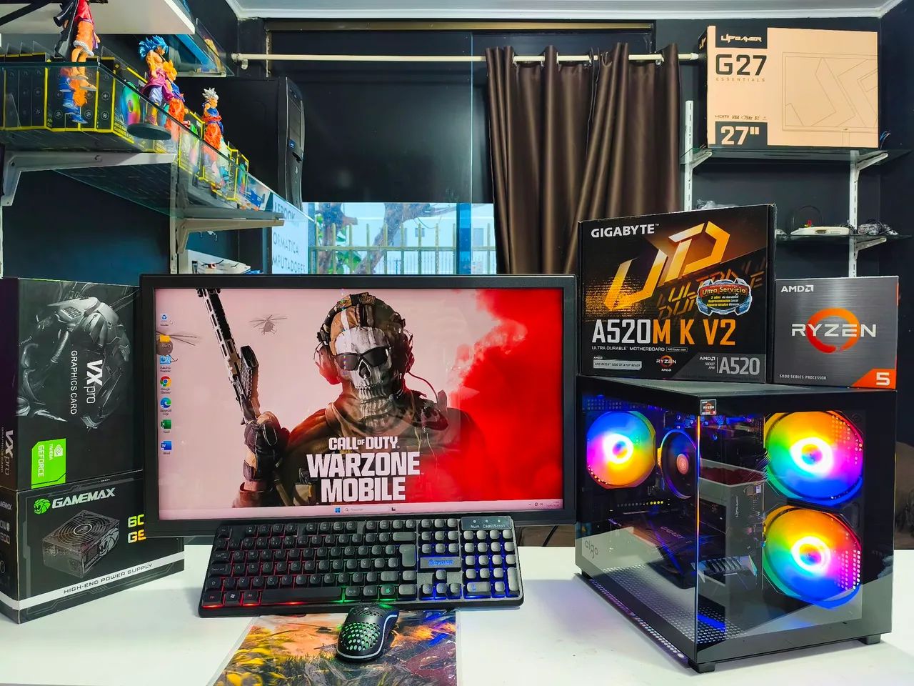 PC GAMER RYZEN 5 TELA 27 GTX 1060 16GB - Computadores e Desktops