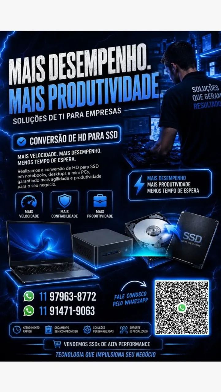 Conversão de HD para SSD para Empresas - Mais Rapidez e Produtividade