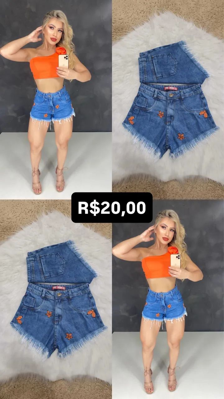 Shorts jeans flor  - Foto 3