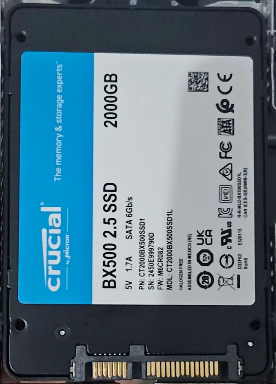 SSD Crucial BX500 2tb 100% de saúde  - Foto 2