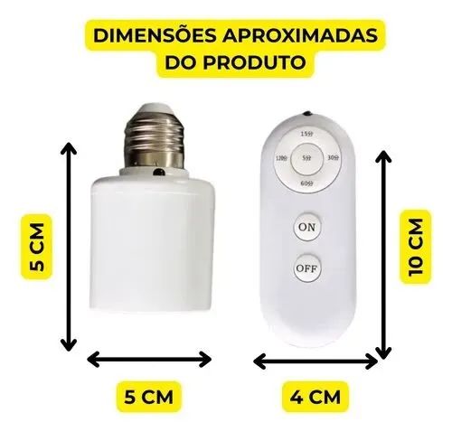 KIT 1 SOQUETE P/ LAMPADA CONTROLE REMOTO + PILHA - E27 - Foto 4