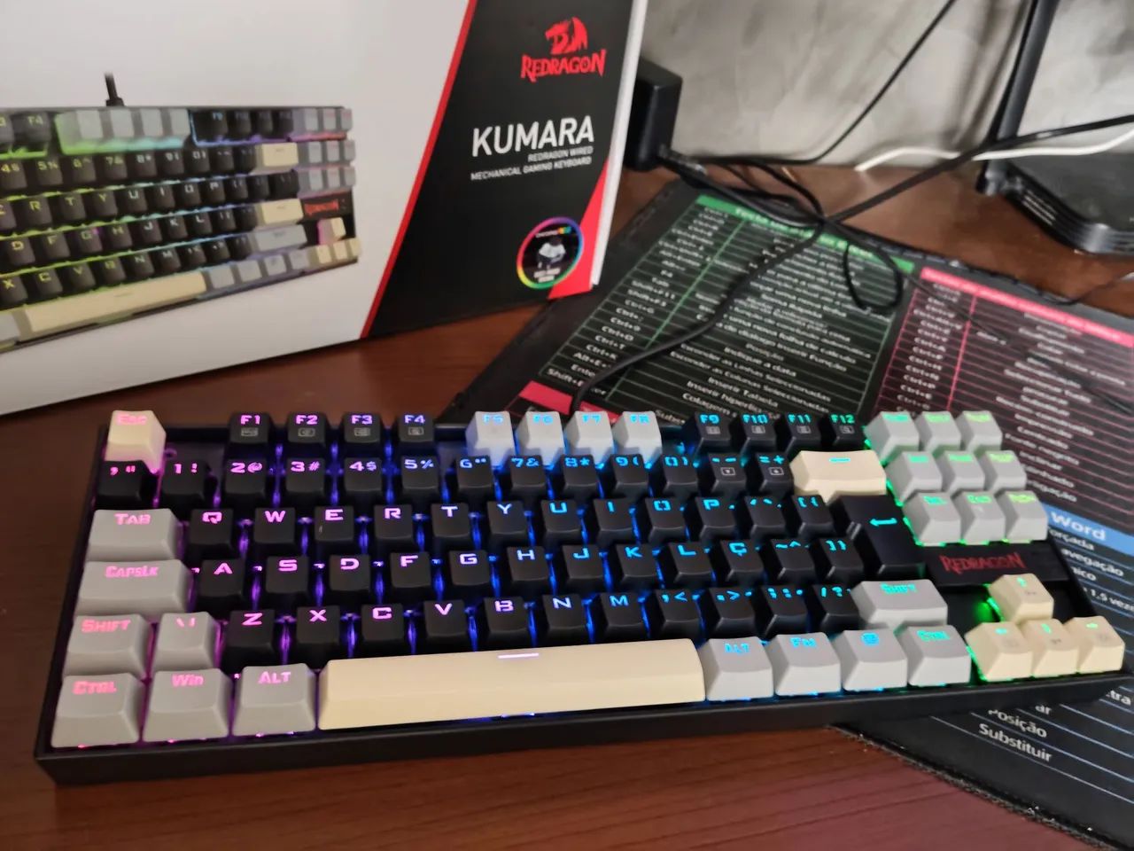 Teclado Mecanico Redragon Kumara, RGB, ABNT2, Switch Marrom - Foto 4