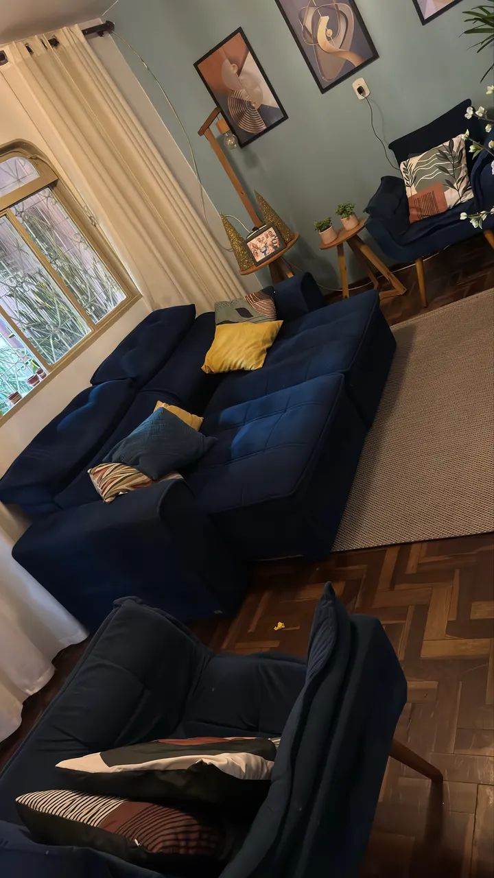 Sofá Retrátil e Reclinável 2,20m 