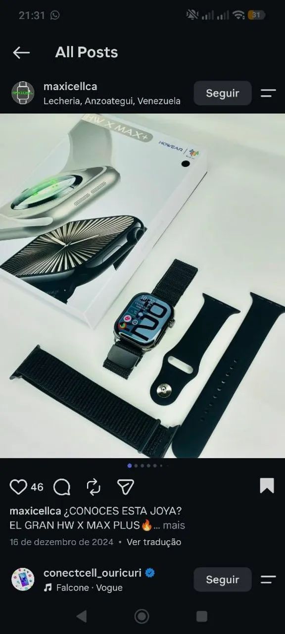 Relógio Inteligente Smartwatch Hw x Max+